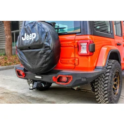 Zderzak tylny stalowy, czerwone wstawki - Jeep Wrangler JL 2018-